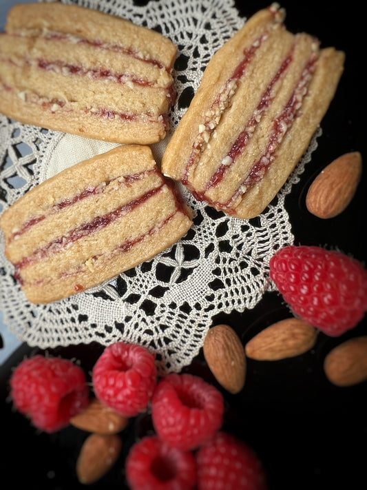 Virgo: Raspberry Almond Ribbon Cookies (V)